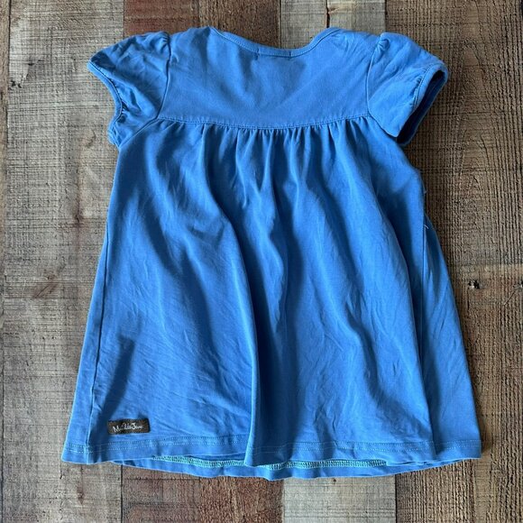 Matilda Jane Blue Ruffle Toddler Dress 12-24M Short Sleeve Striped Button Detail - Picture 7 of 7
